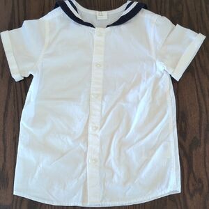 H&M White and Navy Kids Button Down Shirt